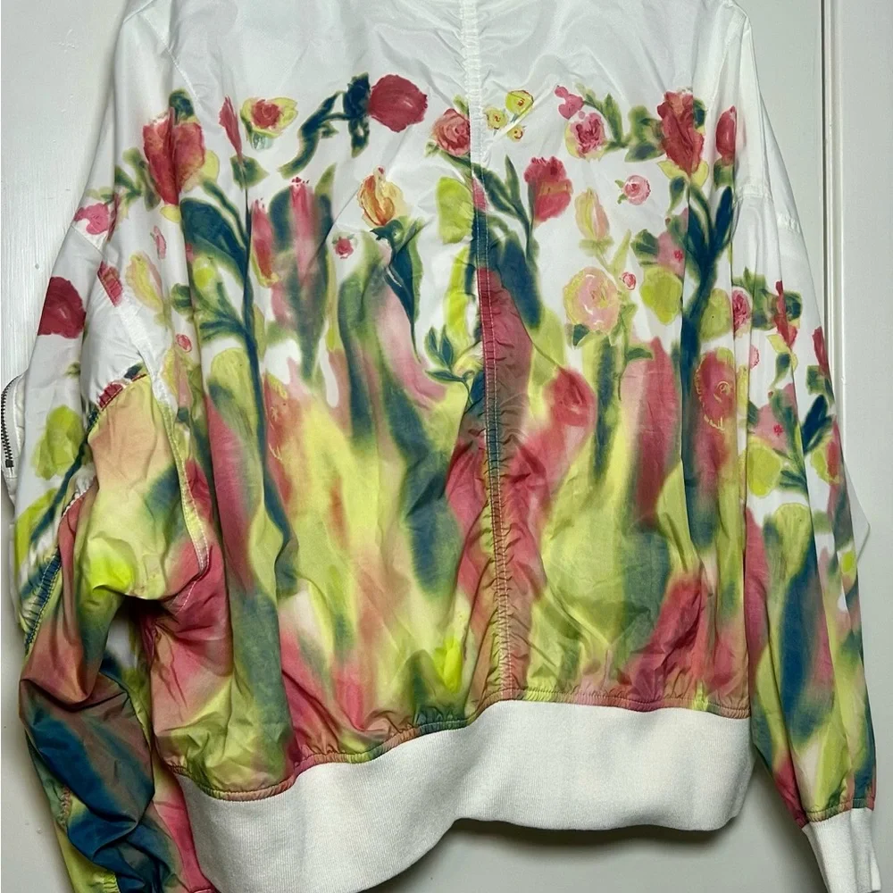 Nike – Floral Print Bomber Jacket – White/Pink/Green – Size XL – NWT - Picture 3 of 5